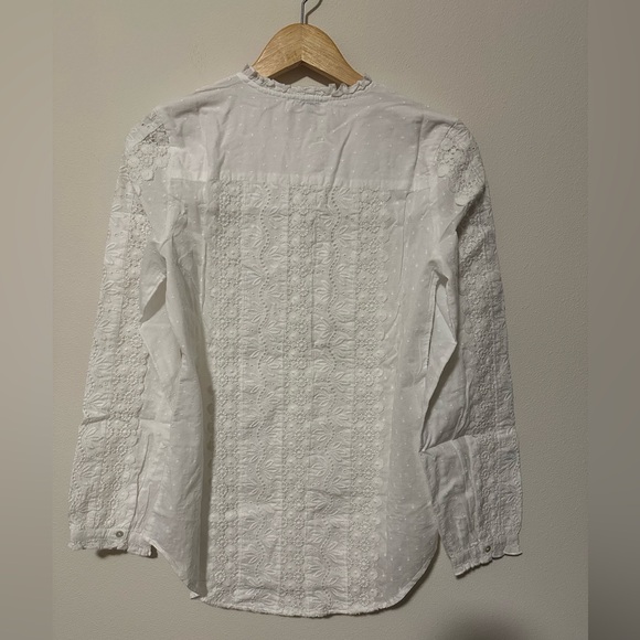 NWT Sundance Floral Eyelet Embroidered Blouse Top Buttondown Cotton S 283108 - Picture 6 of 6